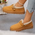 thumbnail image 5 of Women's Furry Lined Suede Casual Shoes Slip On Winter Warm Shoes Platform Non Slip Walking Loafers, 5 of 7