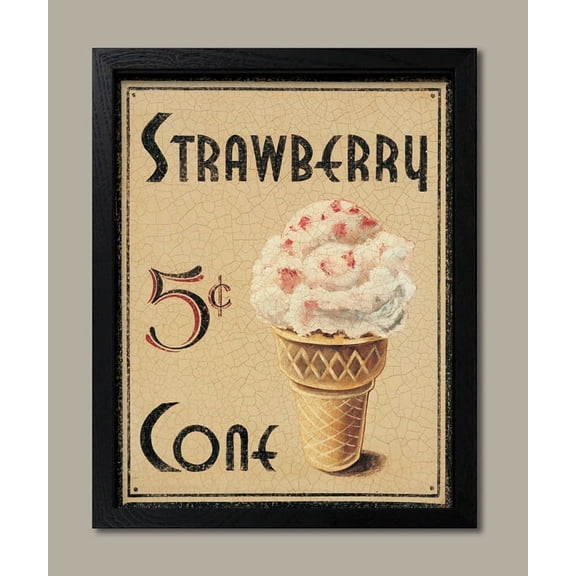 Framed Malt Shop I Ad Sign Cafe Painting Cream Ice Pop Modern Soda 50S Fifties Popular Quality 11x14