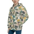 thumbnail image 2 of Pofeuu Vintage Leaves Print Teenage Zipper Hoodie Sweatshirts Hooded Casual Jackets With Pocket For Boys Girls-Small, 2 of 6