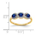thumbnail image 3 of Auriga Fine Jewelry 14K Yellow Gold Sapphire and Diamond 3-Stone Ring for Women Size 7, 3 of 6