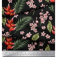 thumbnail image 3 of Soimoi Poly Georgette Fabric Leaves & Plumeria Floral Print Sewing Fabric Yard 52 Inch Wide, 3 of 3