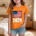 thumbnail image 2 of WUANDIXFA Girl Shirts 250 Anniversary USA Girls' United States Patriotic T-Shirt with American Flag Crewneck Short Sleeve Orange,2-3 Years, 2 of 5