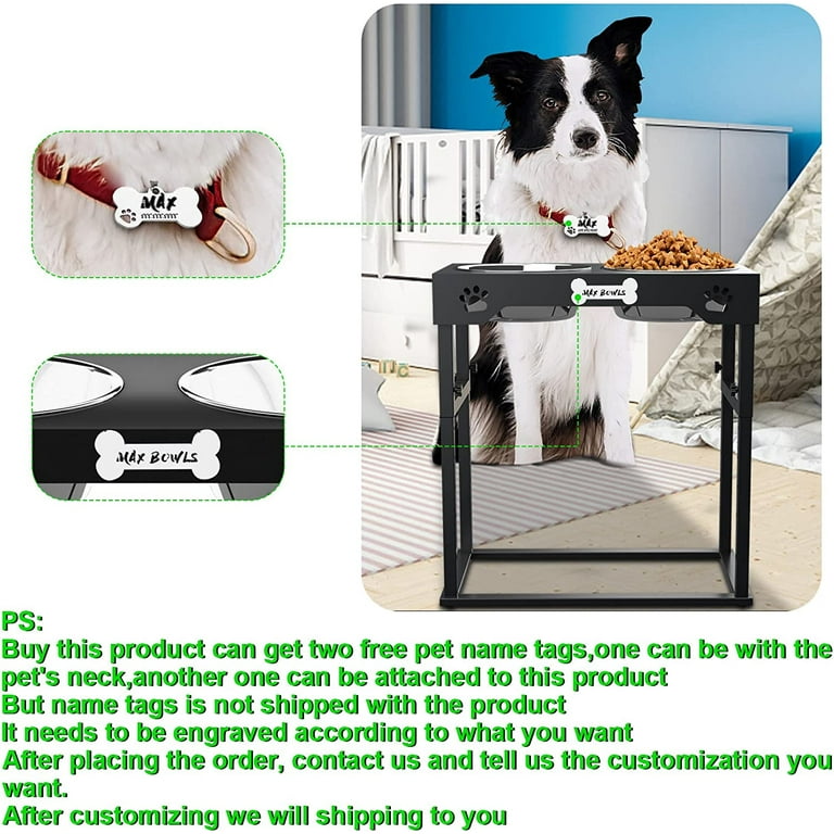 Autofeedog Elevated Dog Bowls For Large Dogs - Raised Dog Bowl with 8  Adjustable Heights (2.75'' - 20'')Dog Feeding Station with 2 Stainless  Steel Dog Bowls,Dog Food Stand for Large Medium Small Dogs 
