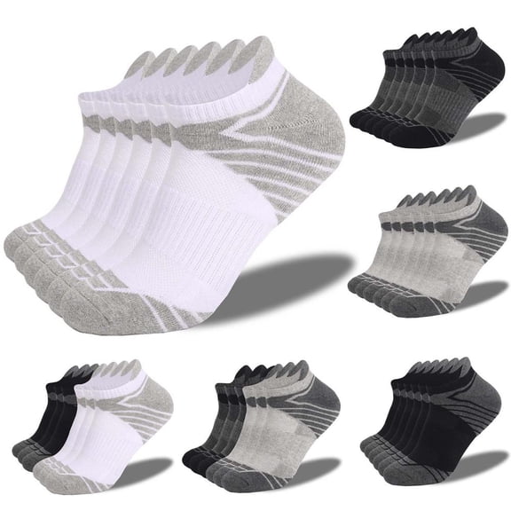 Bxsruta Unisex Breathable Moisture-Wicking Ankle Socks 6 Pack for Running, Hiking & Outdoor Sports