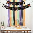 thumbnail image 6 of Mikilon Halloween Ornaments, Halloween Banner, Fabric Letter Print Banner Pulling Flag With Halloween Party Decoration Indoor And Outdoor Home, black, 6 of 6