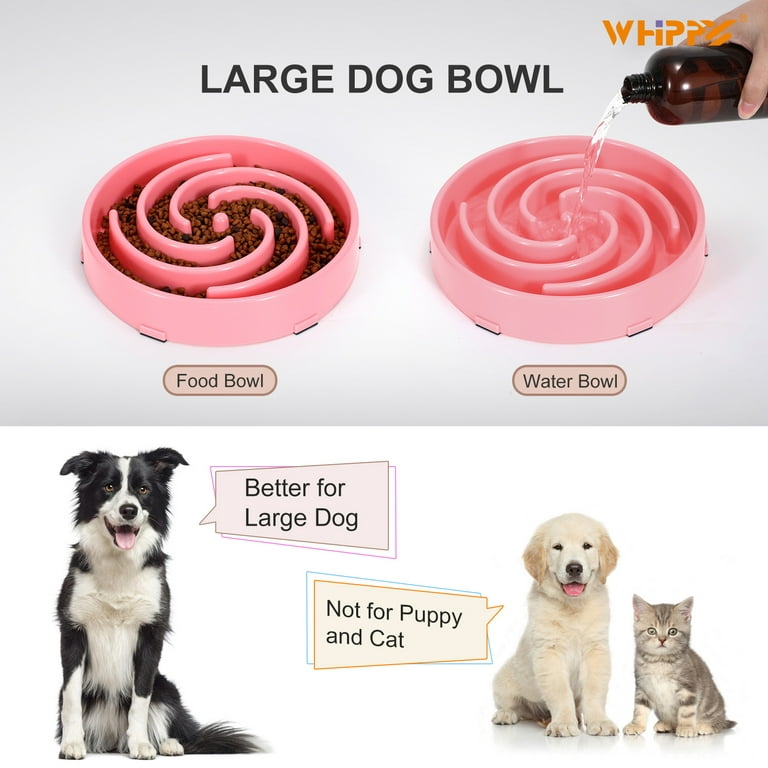 Whippy Slow Feeder Dog Bowl, Pet Food Feeding Bowl, Preventing Choking Bloat Dogs Bowl for Small Medium Large Dogs, Size: for Large Dogs, Pink