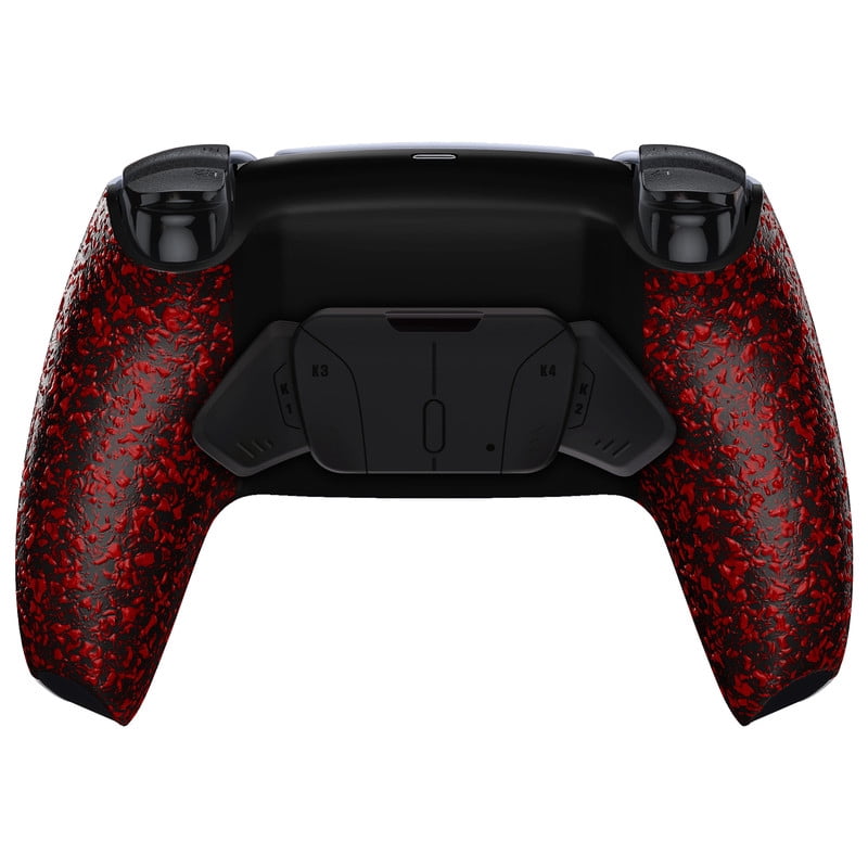 eXtremeRate RISE4V3 Back Button Remap Kit for PS5 Controller BDM-030/040/050, Upgrade Board with Textured Red Shell, 4 Programmable Paddles