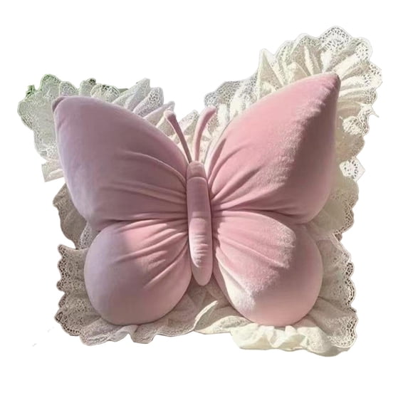 Elodie Butterfly Shaped Pillow Sofa Cushion Centerpiece 19.69''x15.75'' Back Cushion Waist Support for Sofa Living Room Couch Indoor Pink