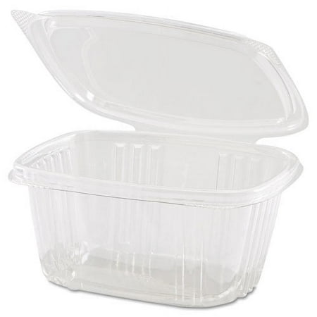 Genpak AD08 Clear Hinged Deli Container, 8oz, 5 3/8 x 4 1/2 x 1 1/2, 100/Bag, 2 Bags/Carton