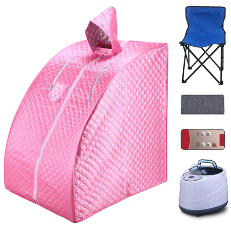 Slsy Portable Steam Sauna Spa 2L Personal Sauna Tent Purple with Remote Control, Foldable Chair, Timer For Relaxation at Home