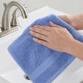thumbnail image 5 of Unique Bargains Solid Cotton 13" x 13" Soft Absorbent Reusable Washcloths Blue 4pk, 5 of 5