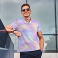 thumbnail image 3 of Kdxio Fish Scale1 Print Men's Short Sleeve Polo Shirt,Midweight Men's Shirt, 3 of 6
