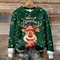 thumbnail image 5 of Festive Print Cozy Flannel Pullover Sweater For Casual Long Sleeve Crewneck Holiday Top Soft Warm Winter Knitwear, 5 of 5