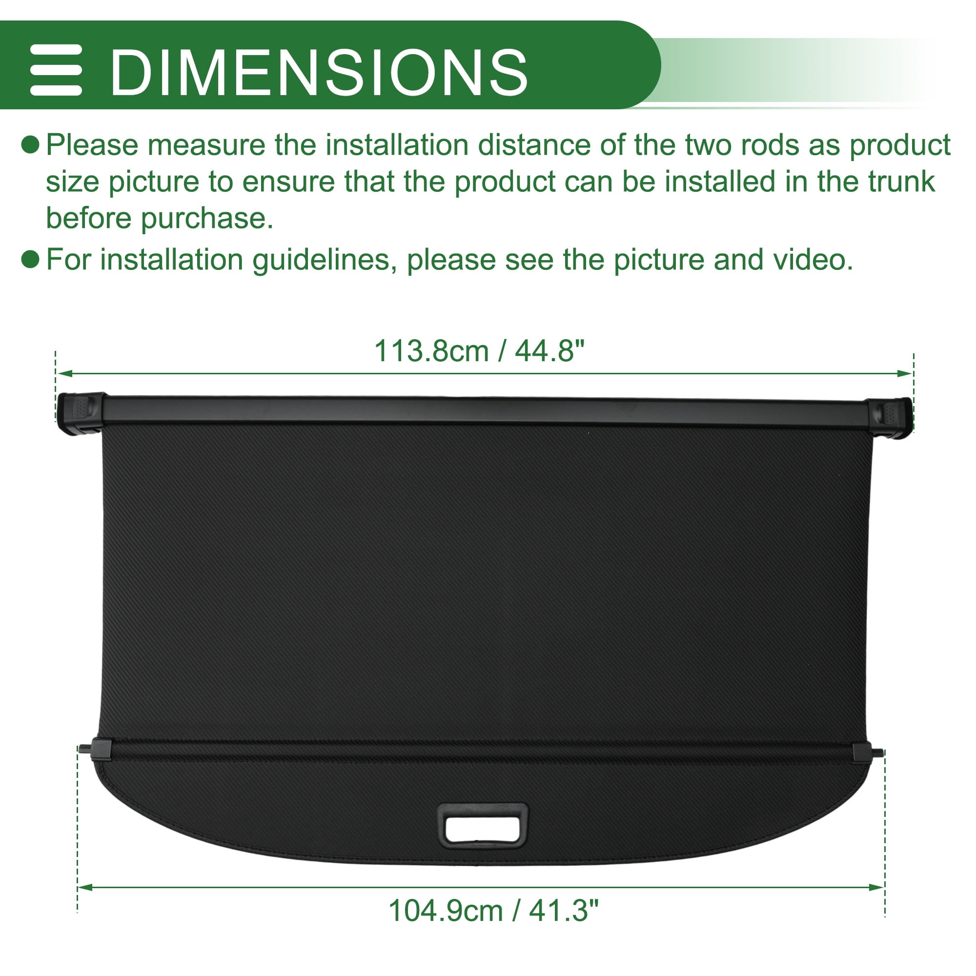 Unique Bargains Retractable Cargo Cover for Tesla Model Y Juniper 2026 Rear Trunk Parcel Shelf Luggage Security Shield Shade Cover  Carbon Fiber Black