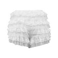 thumbnail image 6 of DHFJKG Women's Lace Shorts Low Rise Sexy Solid Color Ruffle Hem Summer Hot Pants Beach Vacation Clothes Trendy Bottoms, 6 of 7