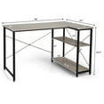 thumbnail image 4 of Costway 48'' Reversible L Shaped Computer Desk Home Office Table Adjustable Shelf Gray, 4 of 11