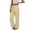 Khaki #148, variant on Womens Casual Cotton Linen Pants Lightweight Summer Relax Fit Elastic Waist Straight Leg Plus Size Solid Lounge Long Trousers Black XL