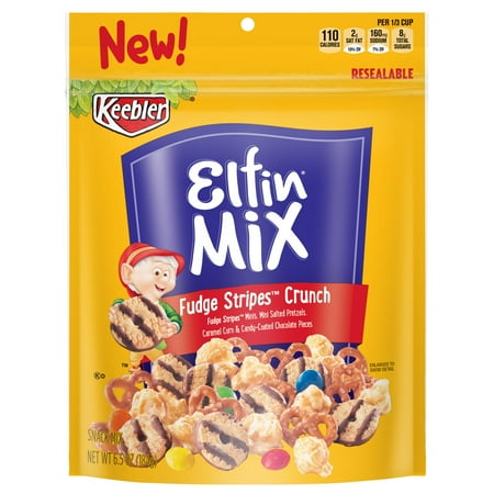 Keebler Elfin Mix Fudge Stripes Crunch Snack Mix Cookies 6.5