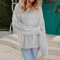 thumbnail image 3 of Vedolay Sweaters Women's 2023 Fall Casual Long Sleeve Crew Neck Ribbed Knit Pullover Sweater,Gray L, 3 of 5