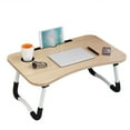 thumbnail image 1 of Mesa portátil plegable para cama, escritorio multifuncional en madera natural, ideal para uso en interiores y exteriores., 1 of 6