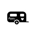 thumbnail image 1 of Central Coast Designs HAPPYCAMPER-10BLK Happy Camper 10 x 10 Po Script & Silhouette Acier Découpé au Laser Sign&44; Noir Mat, 1 of 1