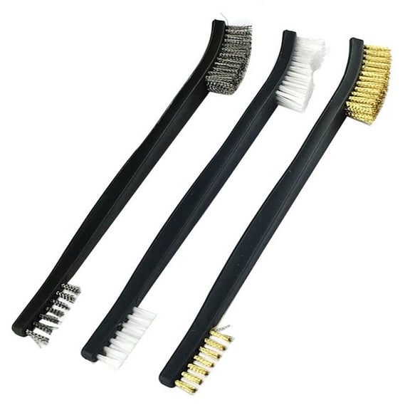 Bearachild 3 uds Mini juego de cepillos de alambre herramienta de pulido de limpieza de acero de nailon de latón para el hogar Suministros de limpieza para el hogar