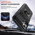 thumbnail image 4 of For Apple iPhone 16 Plus Phone Case with Finger Ring Holder Kickstand, Card Slots，Heavy Duty Shockproof Rugged Protective Working with Magnetic Car Phone Mount,Black,For iPhone 16 Plus, 4 of 7