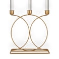 thumbnail image 1 of Candelabro cónico dorado, candelabros dorados de primera calidad de 3 brazos con diseño elegante (candelabro pequeño dorado de 3 brazos), 1 of 4