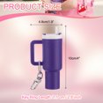 thumbnail image 2 of Uxcell Mini Cup Keychain, Lip Balm Holder Mini Tumbler Key Chain Decor Keychain Charm for Backpack Handbag Purse Dark Purple, 2 of 7