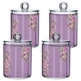 thumbnail image 2 of Lilac Stripes with Blossom Flowers Translucent Plastic Cans Storage Canisters with Lid Set of 2, 2 of 7