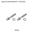thumbnail image 4 of Sonducket Juego de 2 uds. De tornillos para batería, accesorio de Hardware profesional, juego de música, roscada, tornillo de montaje, Accesorios para instrumentos musicales Como se muestra 44.5 mm, 4 of 6