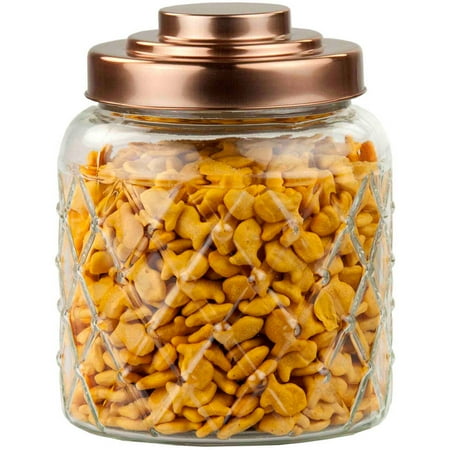 Home Basics Glass Jar with Copper Top