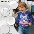 thumbnail image 6 of Uorisanigo Toddler Girl Sweatshirt Crewneck Long Sleeve Shirts Tops Kids Oversized Sweatshirts Fall Spring Clothing Ruffle Shoulder Curious Dragon Starry Pullover Hoodies Tops, 6 of 7