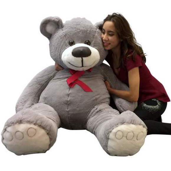 Big Plush Ours en Peluche Géant Gris 5 Pieds Doux Couleur Argent Grand Animal en Peluche Fabriqué aux États-Unis