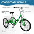 thumbnail image 4 of MOPHOTO Adult Folding Tricycle 7 Speed, Foldable Adult Tricycle 20" Wheels, 3 Wheeler Colorful Cruiser Bike with Cargo Basket, 4 of 10