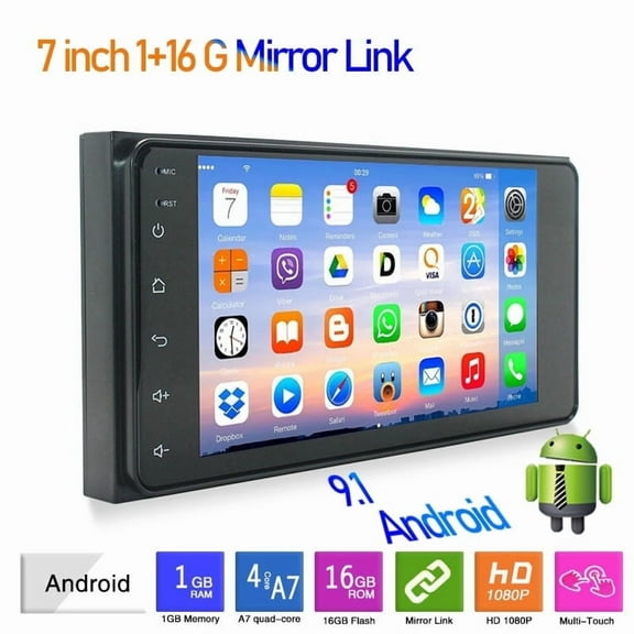 7 inch Double 2 Din Car Radio Stereo For Toyota Corolla Android 9.1 Touch Screen GPS USB 1 16 FM Bluetooth