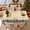 Beige, variant on Janvonne Round Christmas Tablecloth, 60" Red White Poinsettia Wreath Holly Berries Gold Floral Border Table Cover for Dining Kitchen Decor