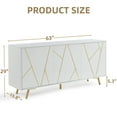 thumbnail image 6 of EDYO LIVING 63" Large Sideboard Buffet Cabinet, Kitchen Storage Cabinet with 4 Doors Standing Accent Cabinet Off-white, 6 of 7