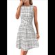 thumbnail image 3 of Vestidos Casuales para Mujer 2025, Minivestidos A Rayas Sin Mangas, Cintura Alta, Corte A. XL, 3 of 10