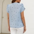 thumbnail image 4 of Timegard Summer Tops for Women Petal Short Sleeve V-Neck Ruched Flowy Beach Wear Casual Loose Shirts Tops, 4 of 4
