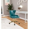 thumbnail image 2 of Scranton & Co Contemporary Faux Leather Swivel Adjustable Office Chair in Blue, 2 of 7