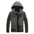 thumbnail image 3 of Windproof Jacket men Casual Patchwork Thicken Multi Pocket Hooded Zipper Windproof Waterproof Breathable Jacket Coats, 3 of 8