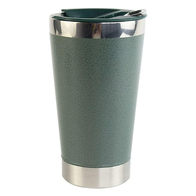 Vaso de coche con aislamiento de doble pared al vacío para champán, cóctel, café, oficina, hogar, viaje, vaso verde claro