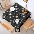 thumbnail image 2 of Black White Sun Moon Star Constellation Pattern Square Tablecloth,Waterproof Square Table Cover,Wipeable Spillproof Washable Table Cover for Home Kitchen Party Decor 60"x60"(152x152cm), 2 of 6