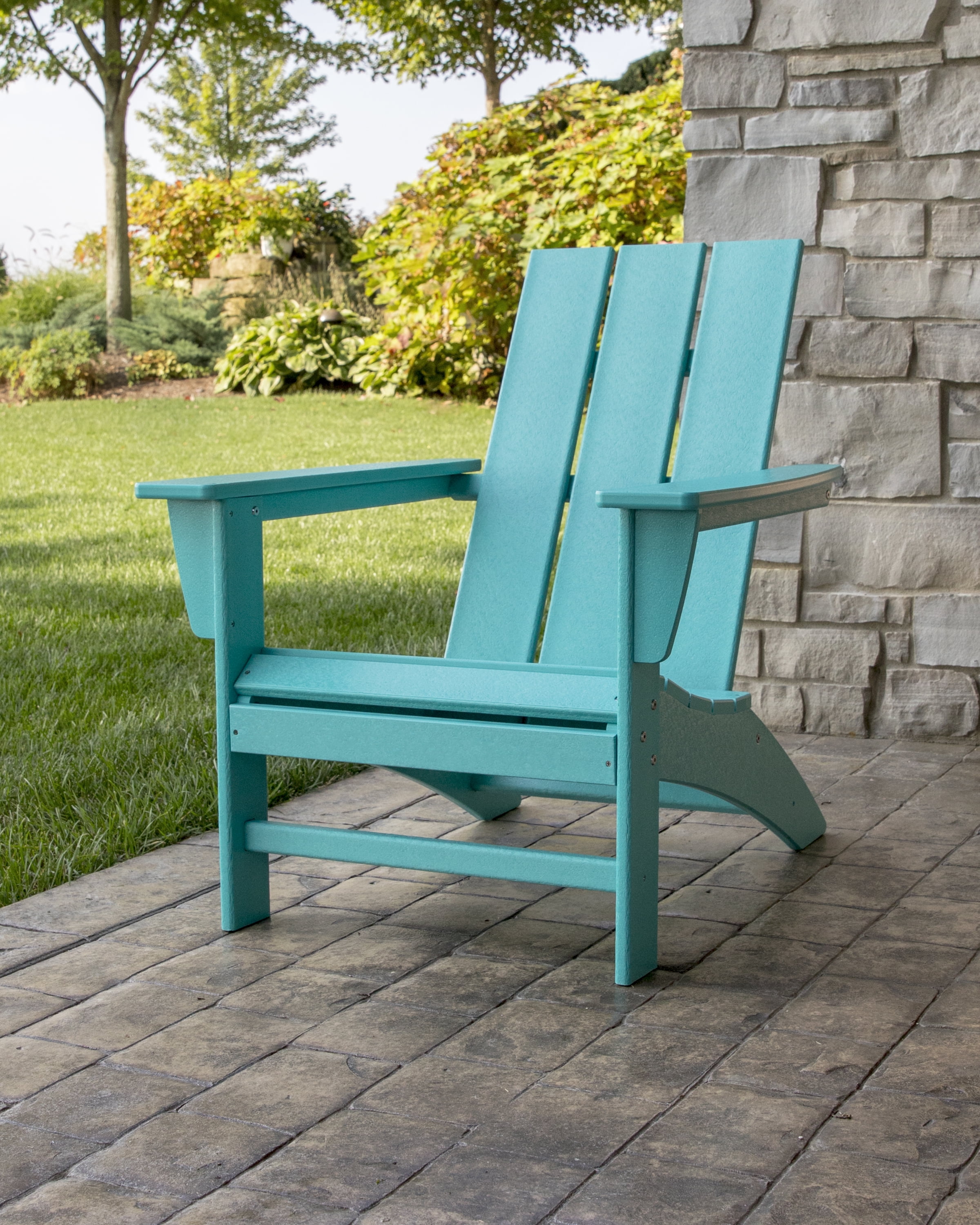 POLYWOOD Modern Outdoor Adirondack Chair in Lime