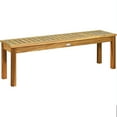 thumbnail image 5 of Gymax Set of 2 Acacia Wood Bench Dining Bench Patio Garden w/ Slatted Seat Indonesia Teak, 5 of 9