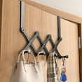 thumbnail image 6 of Vacemry Under $5 Adjustable Door Hanger Hook, Retractable Behind Door Organizer, Multi Hook Wall Mount Storage, Space Saving Clothing Accessory Rack, No Installation Required, 6 of 7