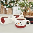 thumbnail image 3 of Holiday Time 4 pack Stoneware Christmas Snowman Stackable Mug Set, 32.8 oz, Festive Drinkware, 3 of 6