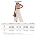 thumbnail image 5 of Pantalones De Pierna Ancha Con Volantes Color Puro Ajuste Casual Corbata Pantalones Largos Con Volantes De Moda Para Mujeres Que Citan Blanco L, 5 of 5