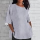 thumbnail image 3 of Tops Y Blusas de las Señoras Cortado 3/4 Manga Impresa Suelta Camisa Casual, Blusas para las Mujeres Casual, 3 of 4